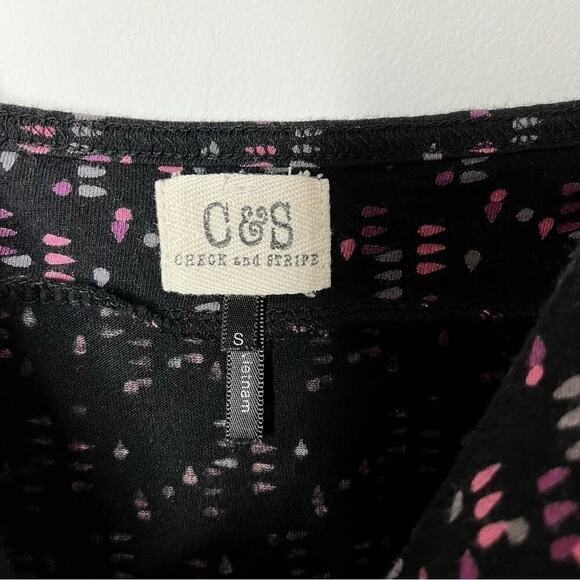 C&S Check & Stripe Women's Camisole Tank Top S Geometric Print Multicolor Black - Picture 6 of 8